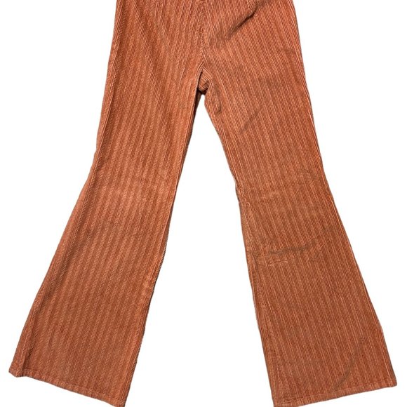 Flare low waist braided corduroy orange pant - Picture 5 of 5